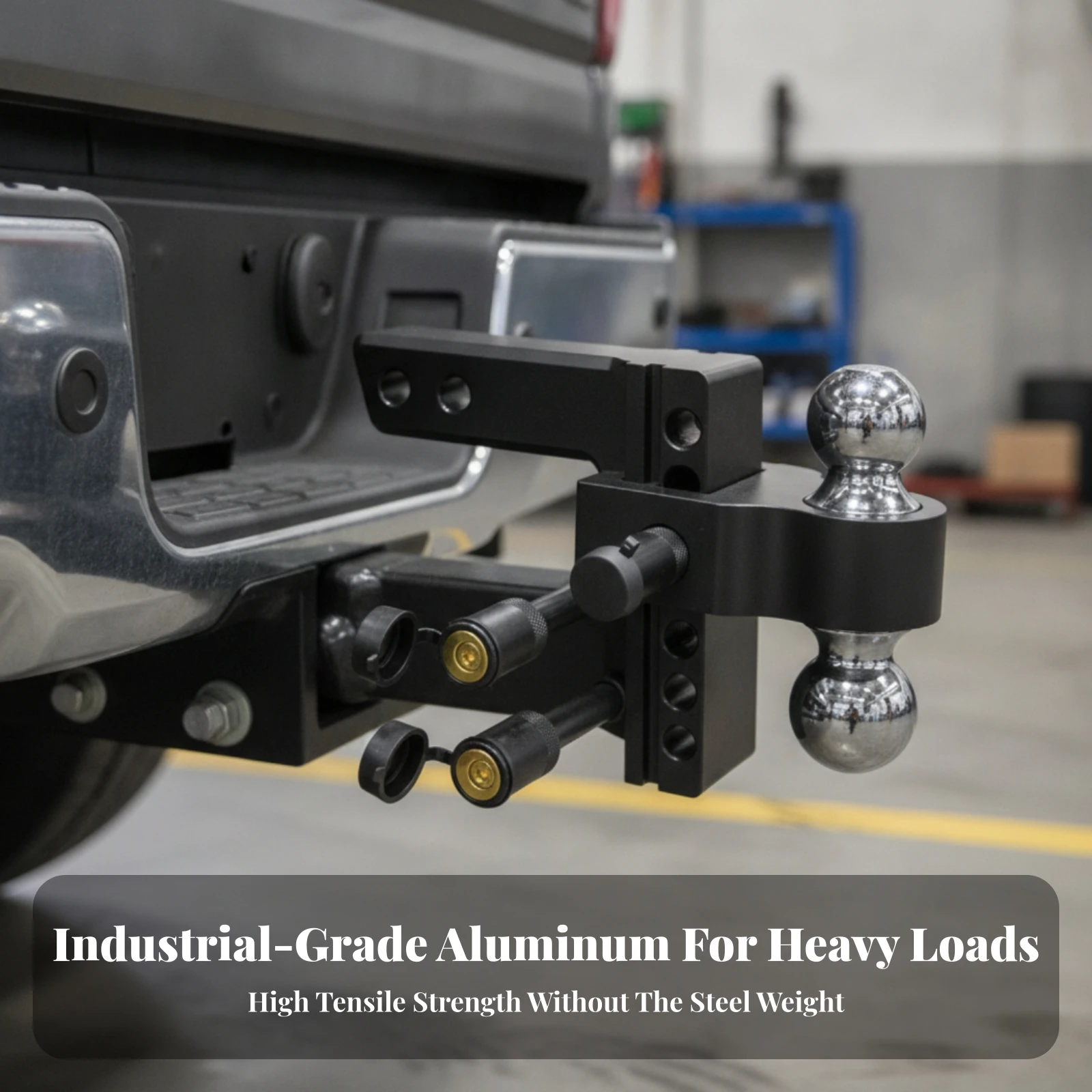 Adjustable Trailer Hitch Aluminum Adjustable Hitch with Locking Pins Ball Mount with Keys Anti-Theft Hardware High-Strength