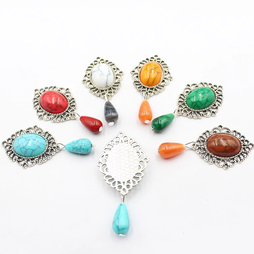 Fashionable 5pcs/lot antique silver cracked bow pendant DIY ethnic headwear hat earrings retro artistic elegant versatile hollow
