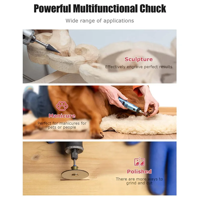 Dremel 용 신선한 60X 드릴 척 콜레트 세트, 1/32 인치 ~ 1/8 인치 교체 4486 로타리 드릴 너트 세트가있는 열쇠가없는 비트