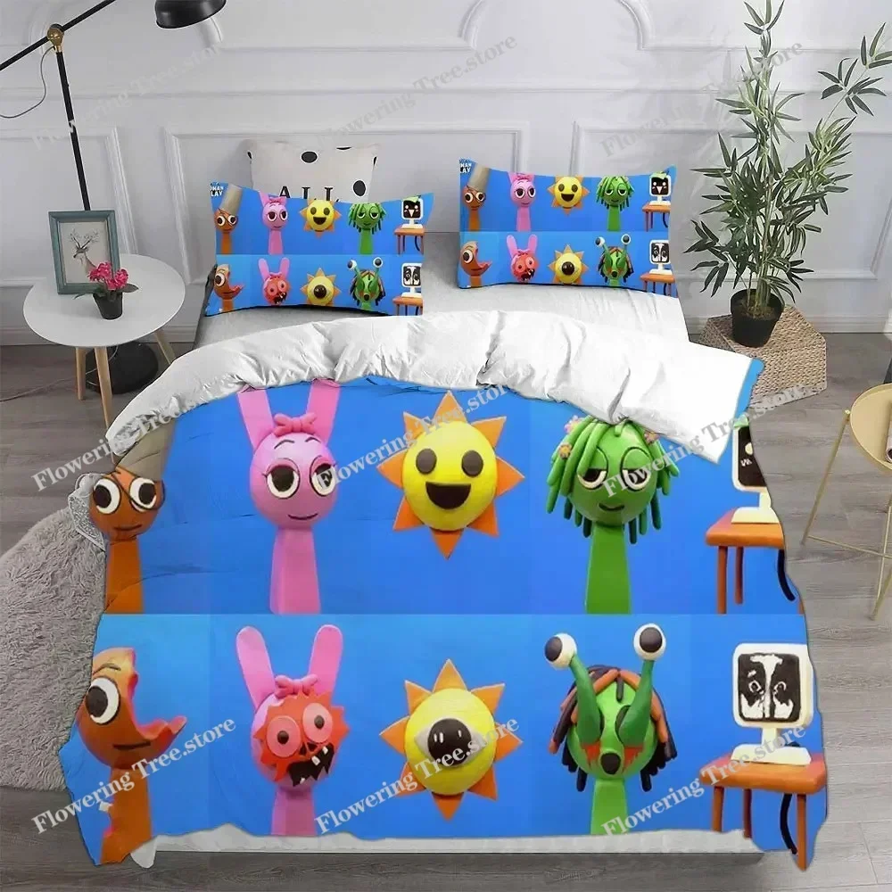 New 3d Print Game Sprunki Bedding Sets Bed Cover Comforter Duvet Cover Pillow Case Sets Kids Adult Bedroom Decoration029592FQH