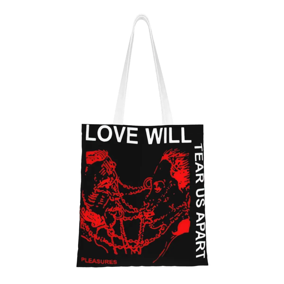 Lil Peep Love Will Tear Us Apart Canvas Tote Handbag Shoulder Bags Reusable Shopper Bags for Women