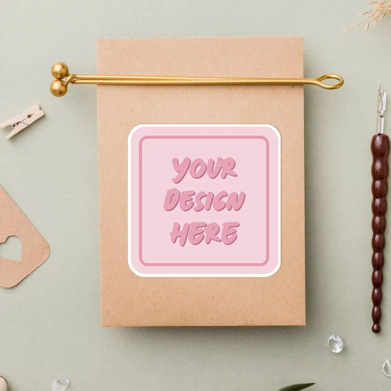 1-90Pcs Custom Waterproof Square Stickers, Custom Image Text Craft Tags for Baby Shower, Soap Box, Gift Bag, Wedding