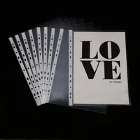 100pcs 11 Holes Thickening Transparent Plastic Punched File Folders A4 Document Sleeves Protector Office Supplies 6