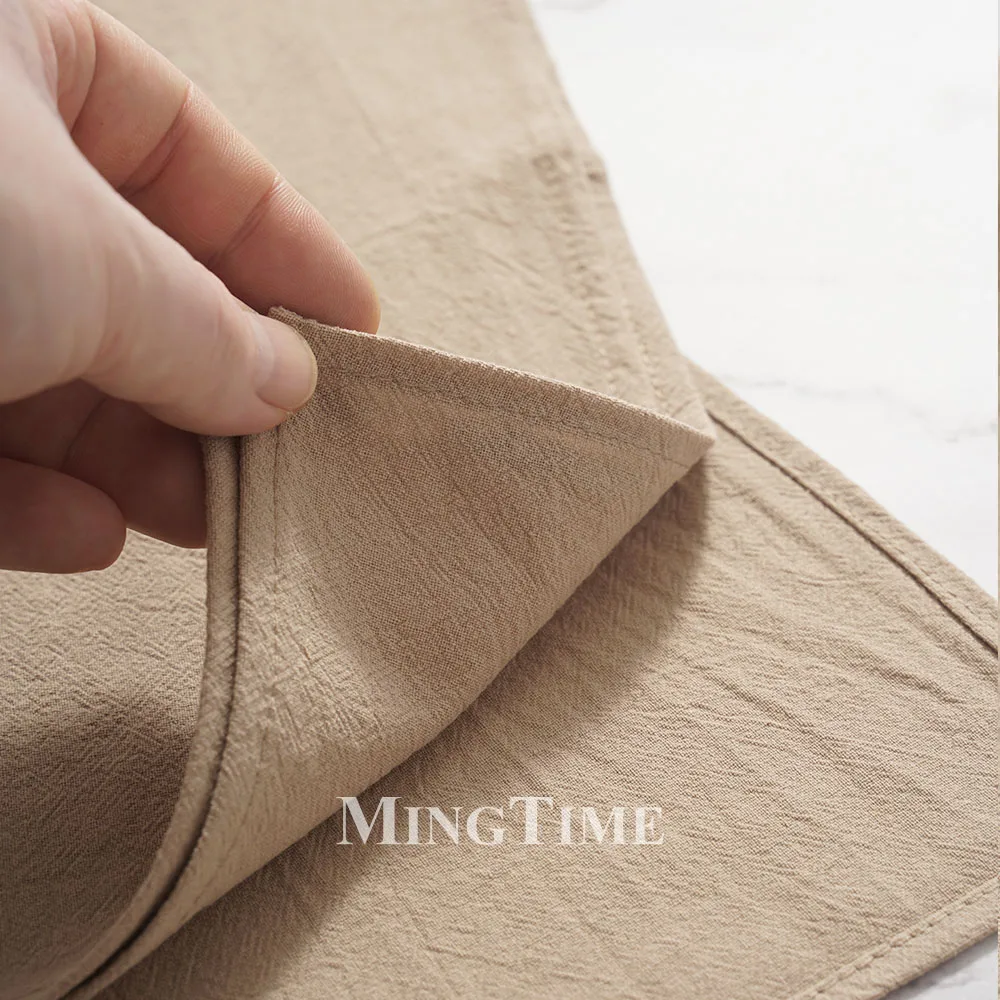 6pcs Cloth Napkins 40cm X 40cm Plain Washed Cotton Vintage Reusable Table Napkin for Gatherings Wedding Baby Shower Dinner Party