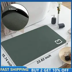 Diatomite Rug Diatom Mud Pad Bathroom Bath Mat Super Absorbent Shower Mat Non-slip Drying Shower Bathtub 40x60cm FootMat Doormat