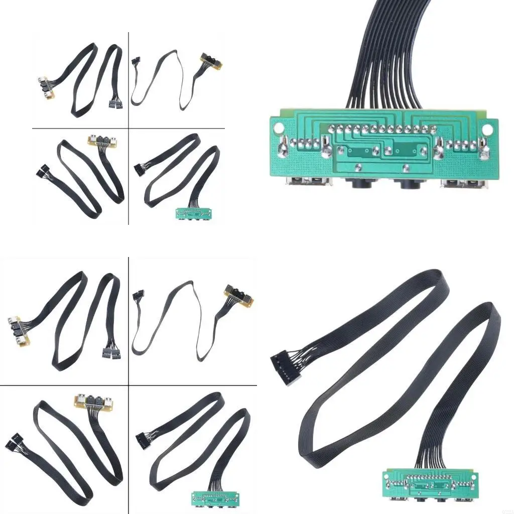 

Q22A 2 USB PC Computer for Case 6CM Front Panel USB Port Mic Earphone Cable Computer for Case Front USB Port Mic