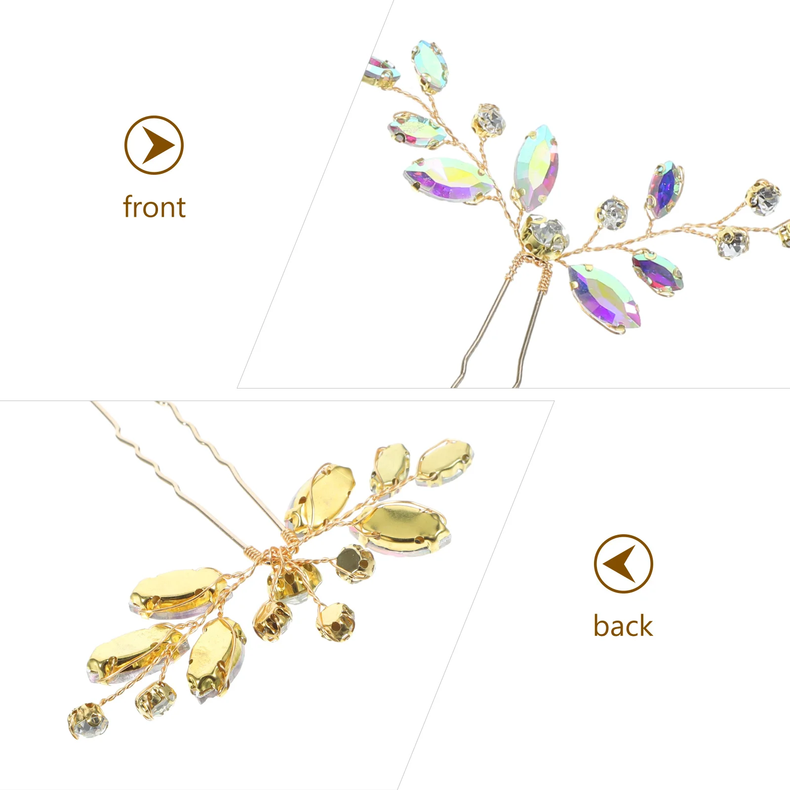 

3Pcs Bridal Hairpins Rhinestone Wedding Hair Clips Comfortable Secure Hair Accessories for Brides Bridesmaids Bridal Hairpin