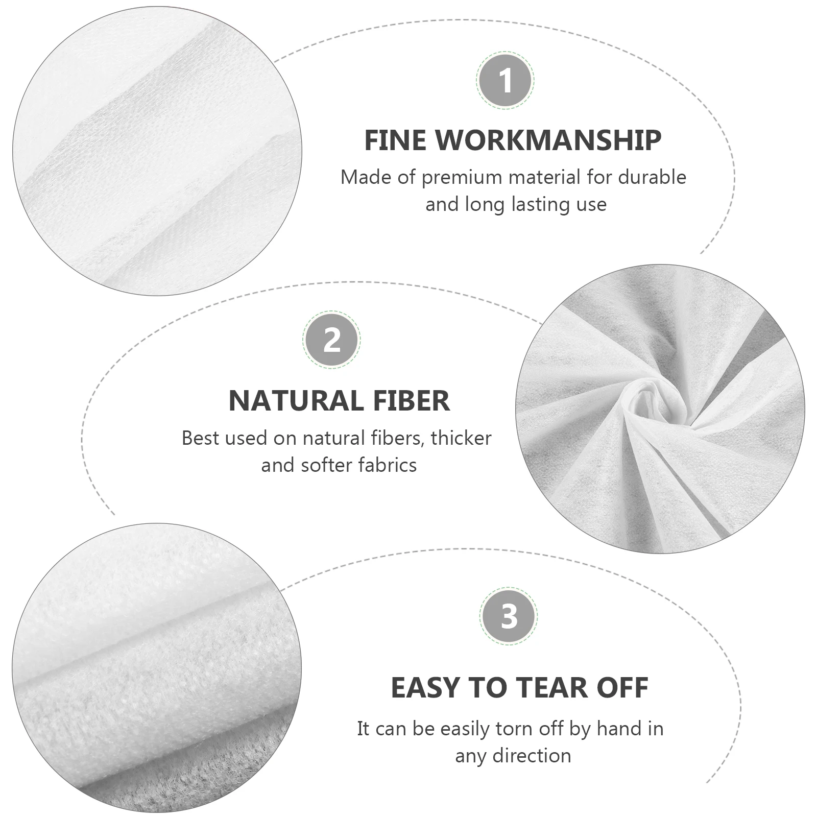 

Embroidery Paper Backing Non Woven Interlining Single Sided Thicker Fusible Polyester Lining DIY Clothes Patchwork Practical