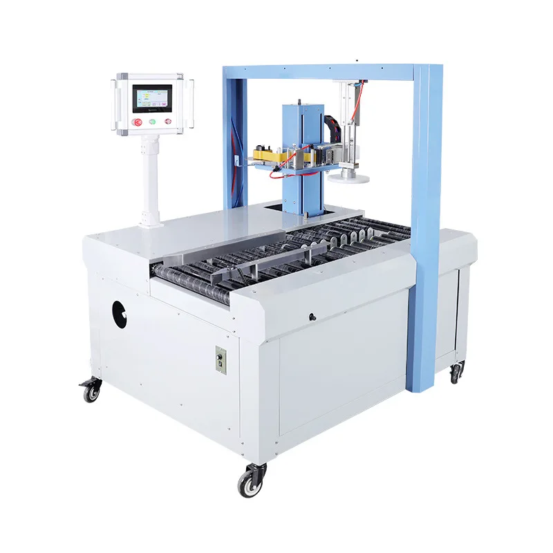 Automatic foam box side sealing packaging winding tape paper fruit raw seafood ice steak plastic sealing machine