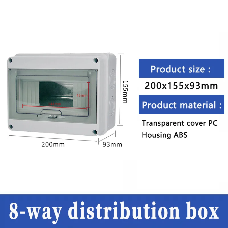 HT-serie IP65 Mcb Breaker Box Distributiebeschermingsbox Levering Elektronische Din Rail-behuizing voor stroomonderbreker aan de muur
