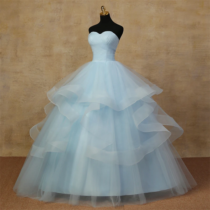 Dostosowana moda prosta G błękitna sukienka na quinceanera bez ramiączek Ruched Organza Vestidos De 15. suknia debiutantka Bohemia Princess