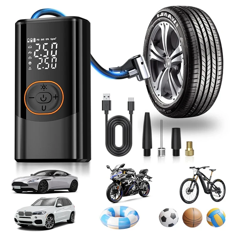 2026 Best-Selling Electric Portable Pump Motorcycle Car Bicycle Air Compressor Football Basketball Pump New.