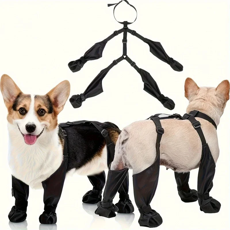 

Adjustable Waterproof Non Slip Dog Boots For Small To Medium Dogs Outdoor Walk Hiking Snow Rain Paw Protection For Active Pets