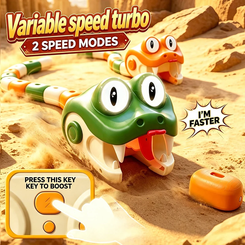 New Magnetic Eating Snake Remote Control Car Toy for Boys Dual Player Battle Greedy Bean Children's Birthday Gift