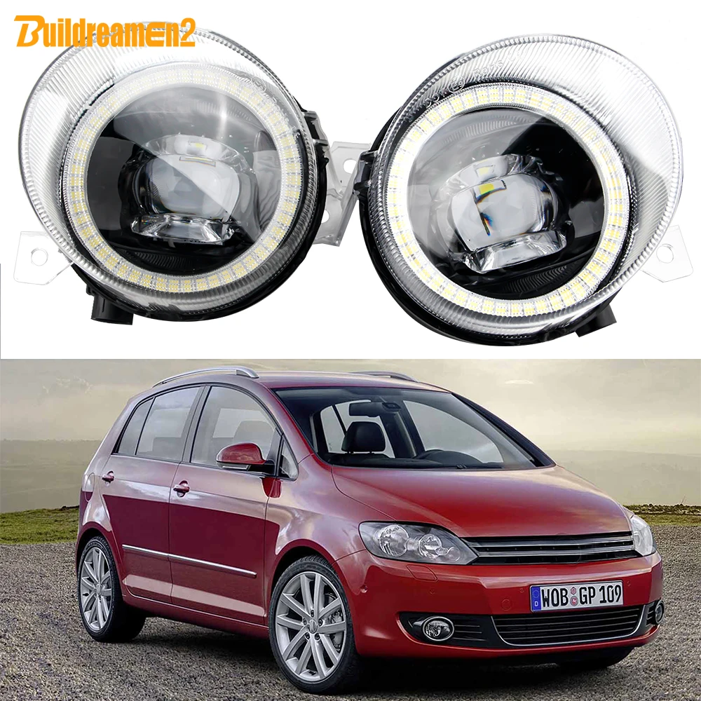 2 X 30W Car 9006 LED Lens Fog Light Angel Eye DRL Daytime Running Lamp For VW Volkswagen Golf Plus Mk5 2004 2005 2006 2007 2008