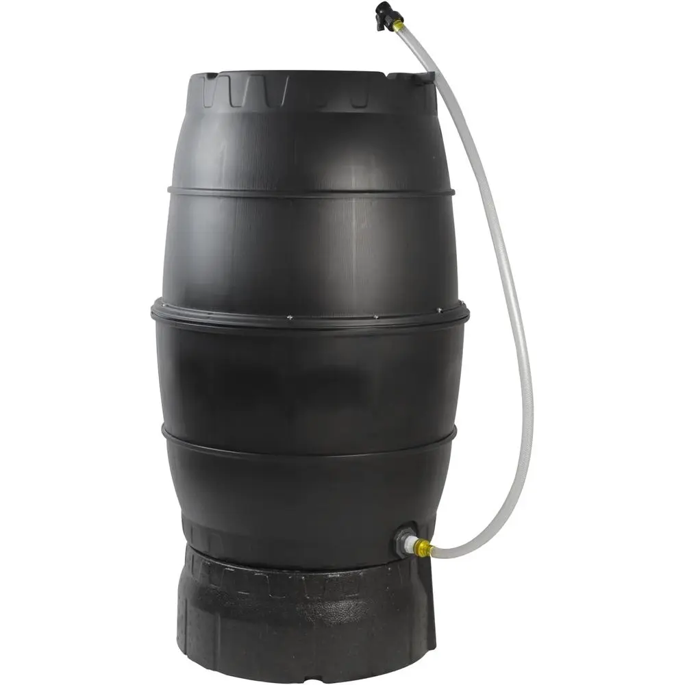 50 Gallon Rainwater Storage Barrel with Stand - BPA-Free, Outdoor and Garden Water Collection System