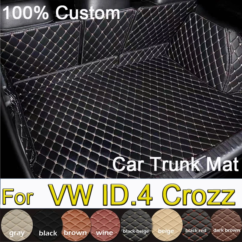 Car Mats For VW Volkswagen ID.4 Crozz 2020 2021 2022 2023 Leather Mat Car Trunk Mat Organizador Maletero Coche Car Accessories