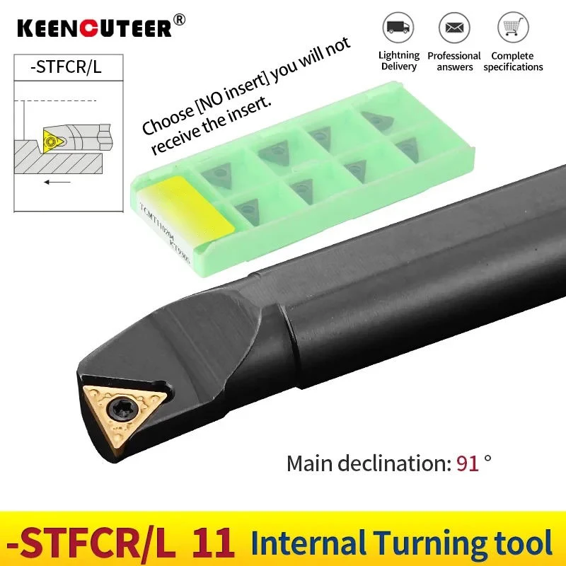 Portaherramientas de torneado interno de S10K-STFCR11, insertos de S12M-STFCR11, barra de torno, juego de herramientas de corte CNC, TCMT11, S16Q-STFCR11, S20R-STFCR11 porta herramientas torno herramientas de torno