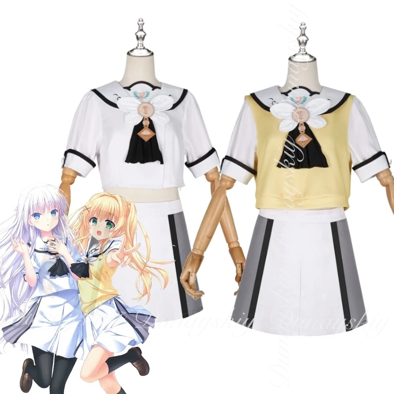 جيوب الصيف لعبة آو سوراكادو وتسوموجي وينديرز تأثيري مع الباروكات الأصفر الأزرق مع الأبيض الأصفر JK تأثيري حلي البدلة الكاملة