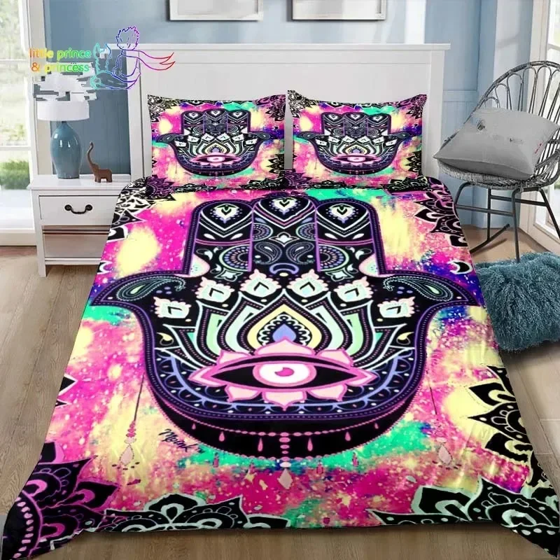 Hamsa Hand Bohemia Comfortable Duvet Quilt Cover Pillowcase Bedding Set Children Bedroom Decoration Home Textile