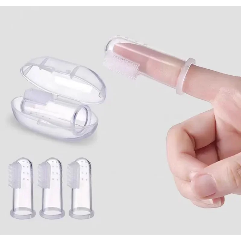 1/3/6Pcs Silicone Soft Pet Finger Cuff Toothbrushes Dog Brush Bad Breath Tartar Teeth Care Tool Cat Cleaning Scrub Silicagel