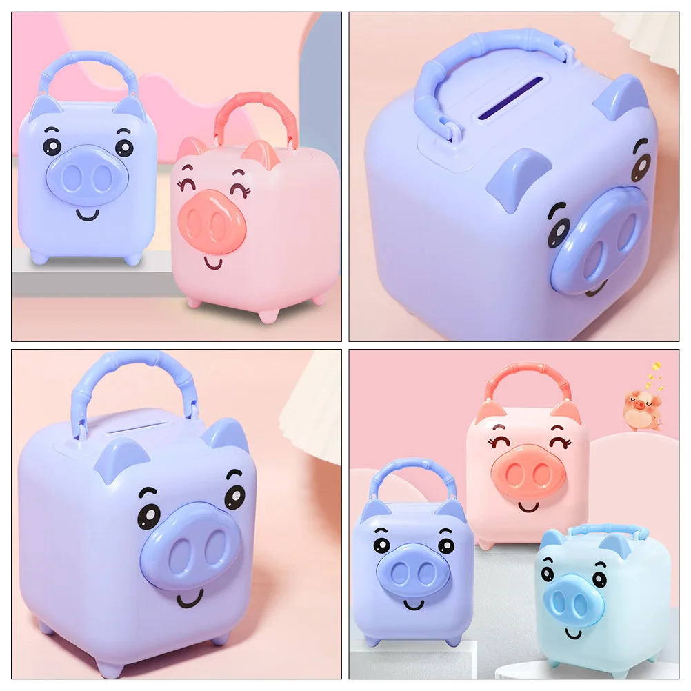 حصالة على شكل خنزير رائعة، مادة متينة، بنك توفير مزخرف، إكسسوارات منزلية، تصميم بسيط وأنيق، هدية للأطفال #3