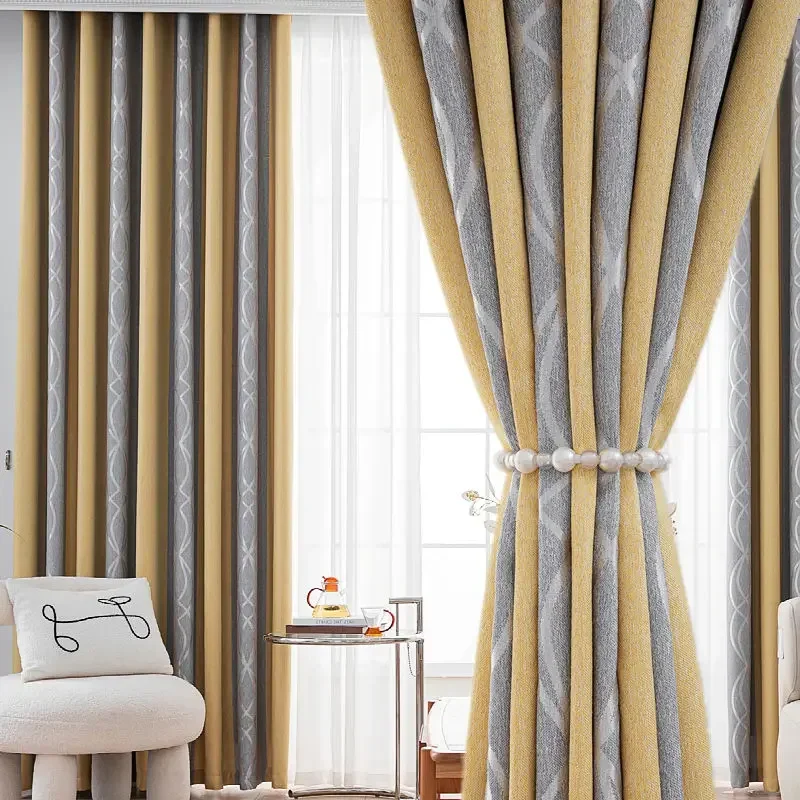 Home Bedroom Punch-free Curtains Modern Minimalist Living Room Blackout Curtain European Luxury Curtain Home High-end Decoration