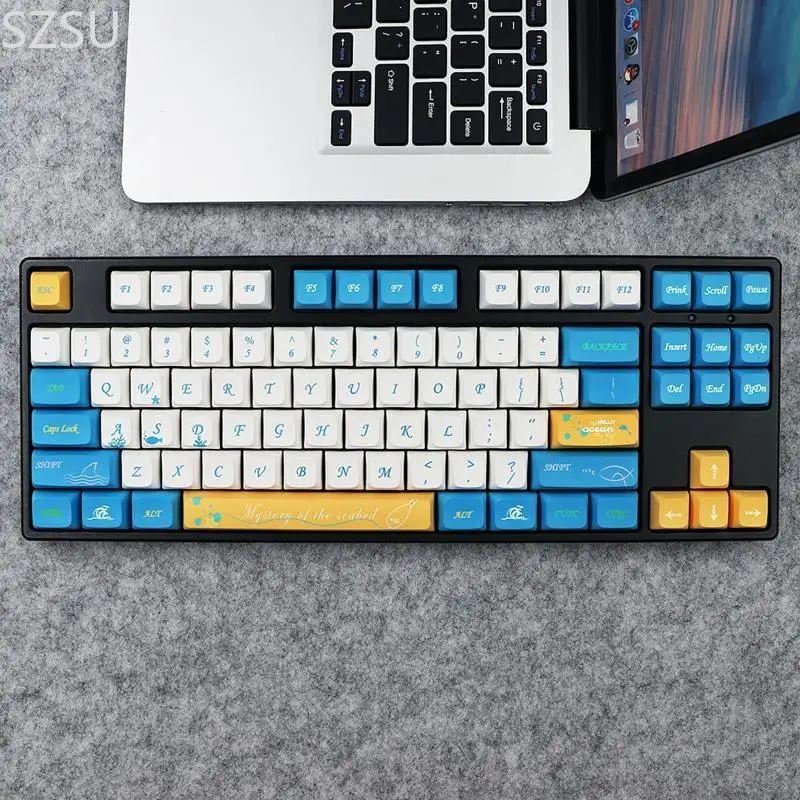 

SZSU XDA Профильные колпачки для клавиш PBT с сублимационной краской для механической игровой клавиатуры (137 шт.)