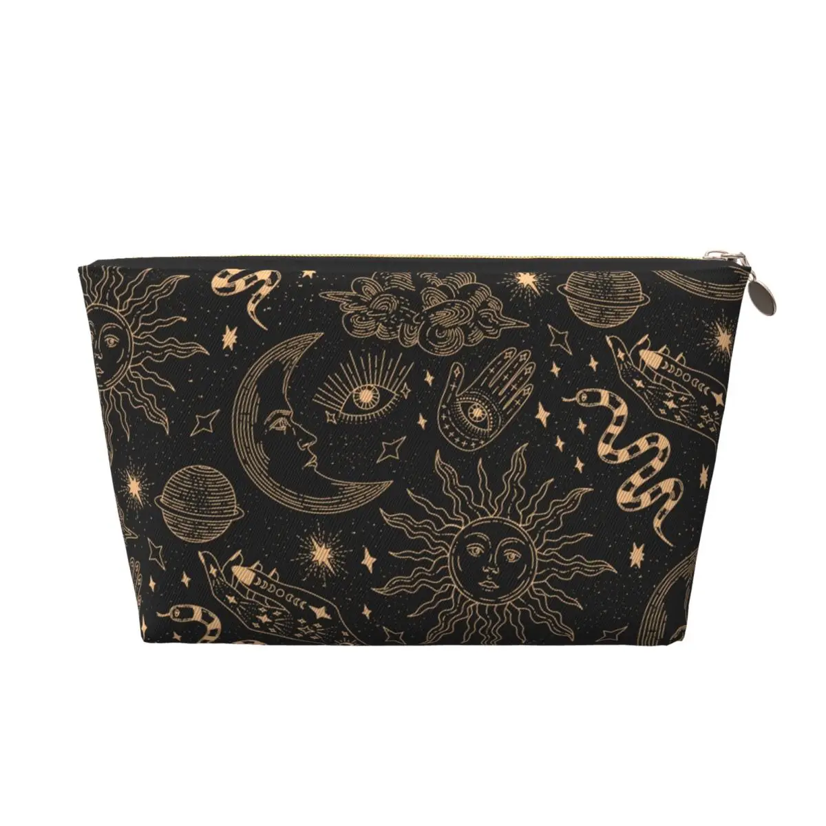 

Custom Bohemian Witch Starry Sky Snake Travel Toiletry Bag Sun and Moon Cosmetic Makeup Organizer Beauty Storage Dopp Kit