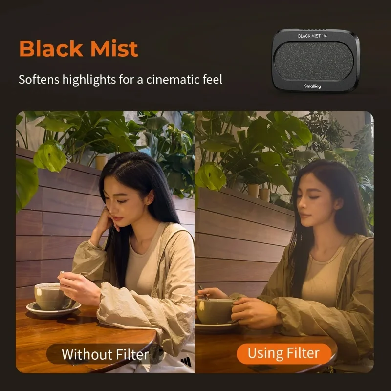 SmallRig 6658 Split Filter Kit ND16 ND64 ND256 CPL 1/4 Black Diffusion Lens Filters for DJI Osmo Pocket 4P  6477 6476 Stackable