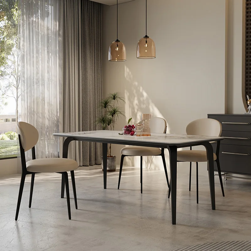 

Rock Dining Table And Chair Household Simple Modern Luxury Italian Minimalist Rectangular Table Muebles Kitcjen Furniture