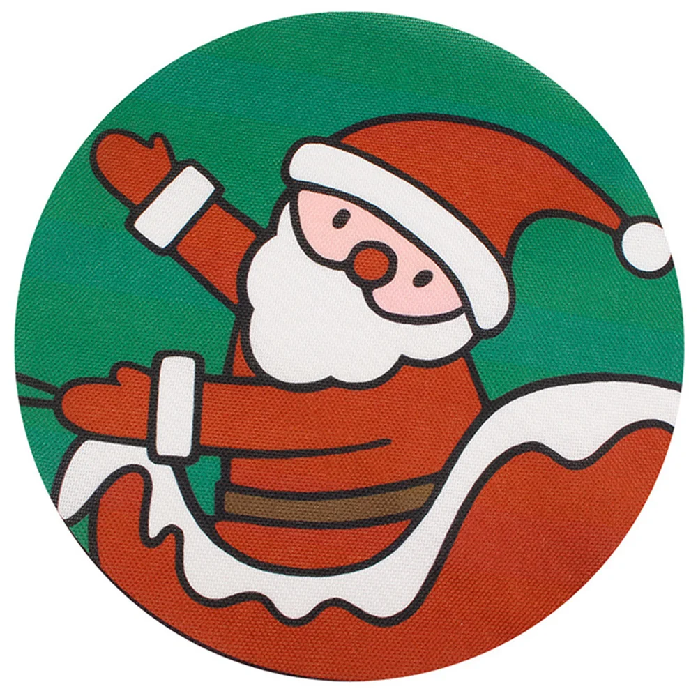 Table Placemat with Christmas Tree Design Round Shape 35 by 35 Centimeters Polyester Material Easy to Clean and Fray Resistant