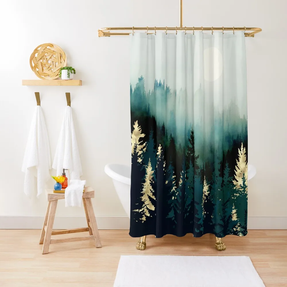 

Forest Glow Shower Curtain Bathroom Shower Shower Set For Bathroom Washable Waterproof Fabric Curtain