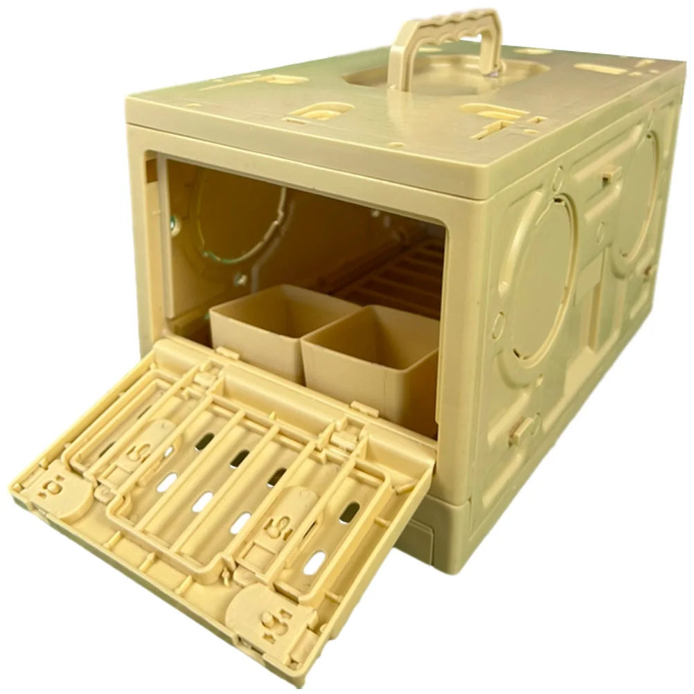

Light Yellow Portable Foldable Bird Cage Plastic Pet Parrot Carrier Travel Cage for Small Animals Multi-Purpose Comfortable