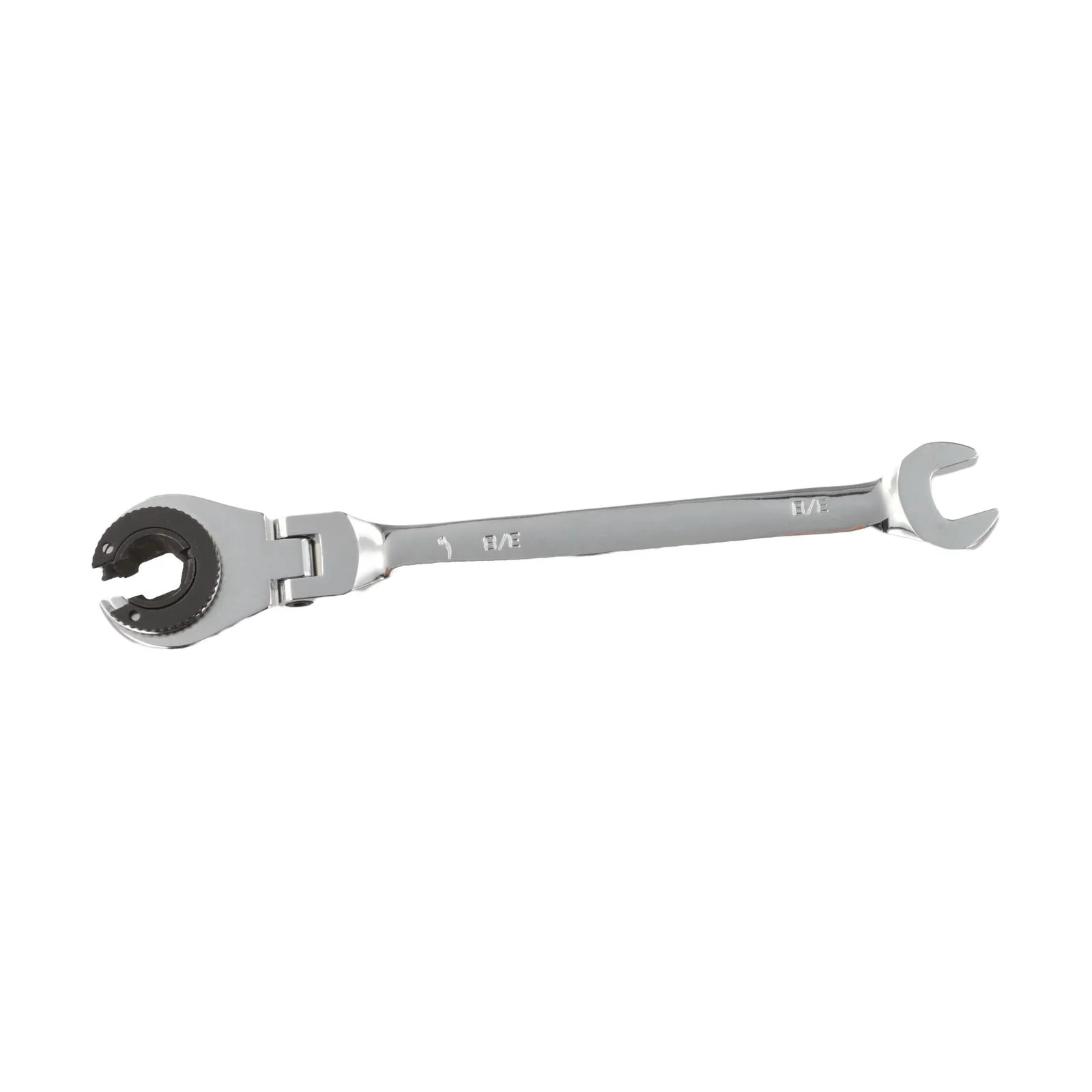 Flexible Head Ratcheting Wrench with Tubing and Open End Features in Inch Sizes for Mechanical and Household Use
