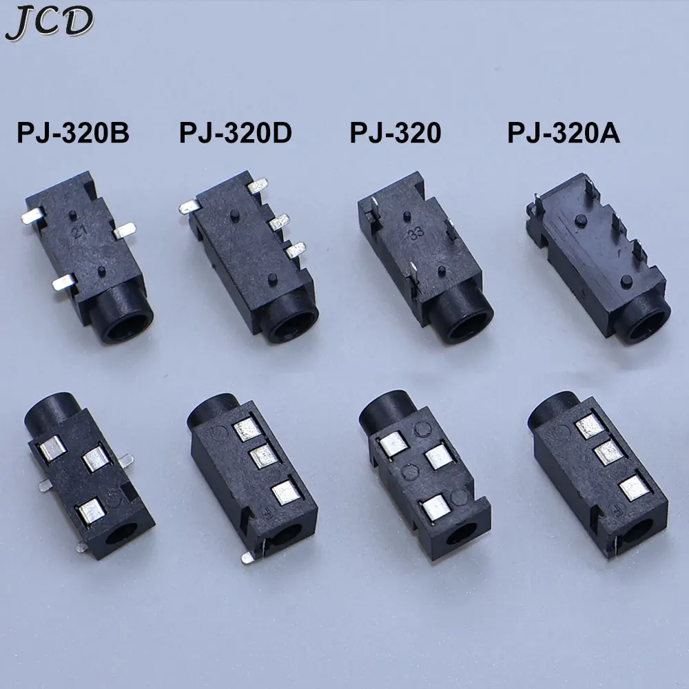 JCD 10-50PCS DIP/SMD 3.5MM Headphone Jack 3PIN 4Pin Audio Interface Earphone Jack PJ320 PJ-320 PJ-320A PJ-320B PJ-320D