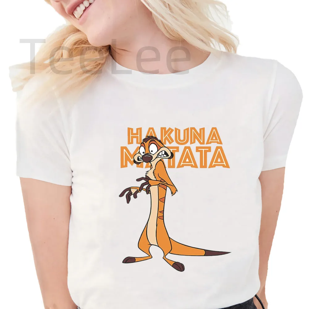 

The Lion King Tshirt Graphic Letter Tees Hakuna Matata T Shirt women Kawaii Cartoon Friends Tops Harajuku Tee Tshirt Female