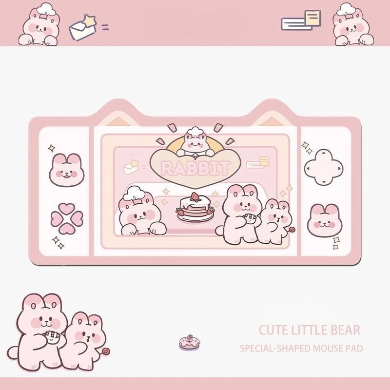 

Большой коврик для мыши, милый мультяшный медведь, клубничный медведь, коврики для мыши, игровой кекборд, коврики для мыши для ноутбука, компьютера, водонепроницаемый настольный коврик
