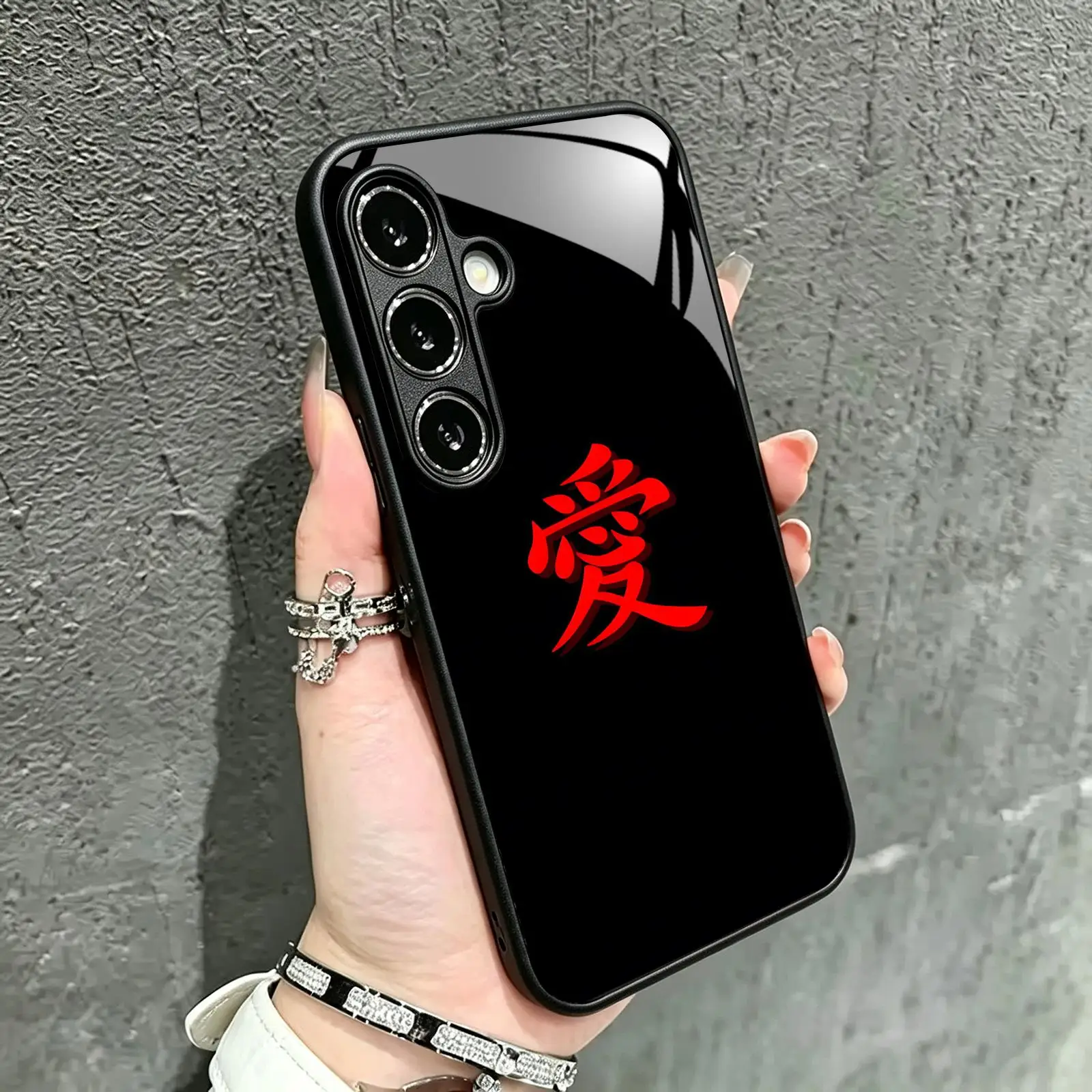 Chinese character pattern 'Love' Phone Case For Samsung Galaxy A57 A56 A37 A27 A17 A36 A26 A55 A35 Tempered Glass Phone Case