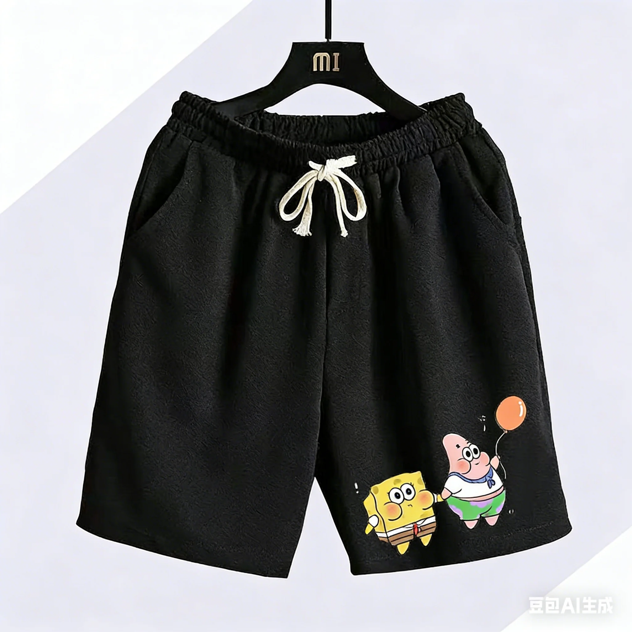 

New Shorts for Children, Parent-child 3D SpongeBob SquarePants, Big Star Anime, Cartoon Printed Large Beach Pants
