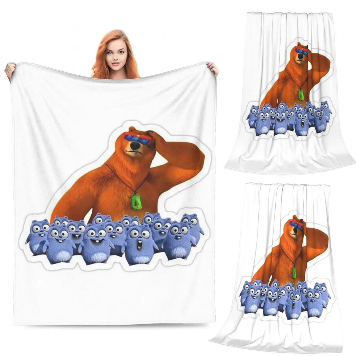 

Grizzy Et Les Lemmings Blanket Flannel Sofa Throw Blanket Portable for Home Bedroom Travel Throws Bedspread Quilt