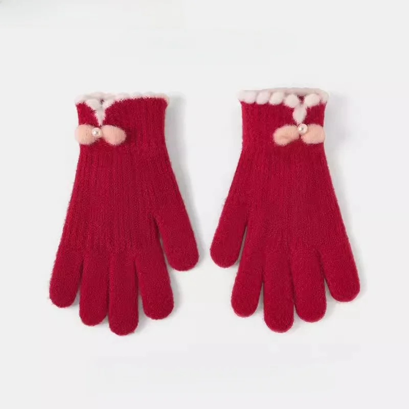 monstar-thiened-knitted-warm-gloves-for-women-winter-cycling-anti-cold-five-finger-design-red-faionable-accories
