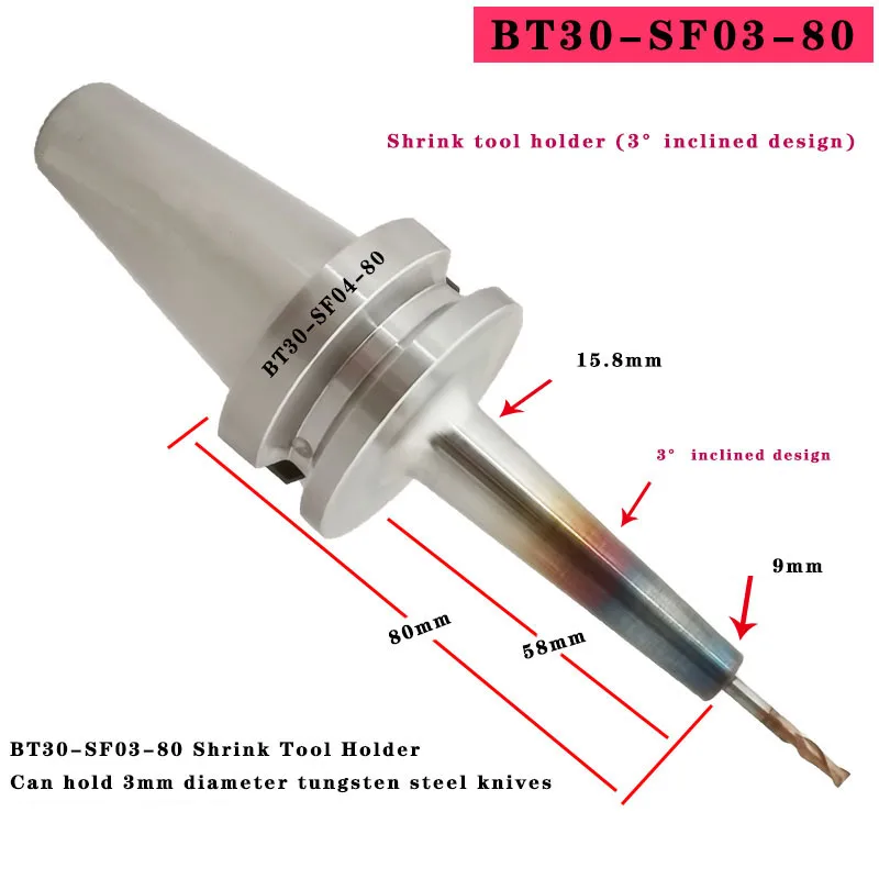 Imagem -03 - Suporte de Ferramentas Termoencolhível Peças de Máquinas Cnc Mandril de Alta Precisão Bt40 sf 10 12 mm