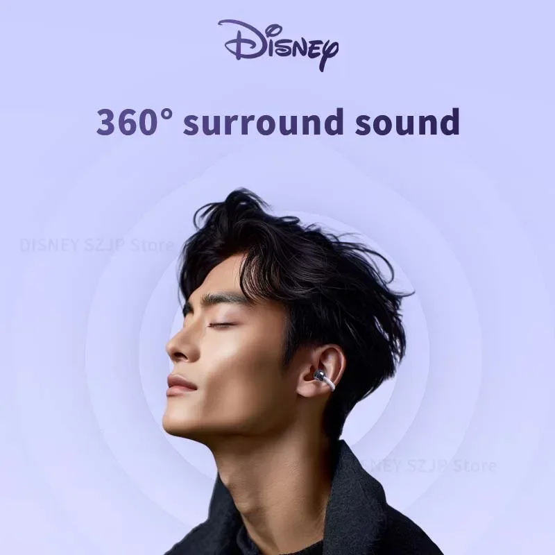 Disney Wireless Bluetooth 5.4 Earbuds Bone conduction Earphone HD Calls Surround Sound Sports Smart Touch Gaming Headset QS-T31