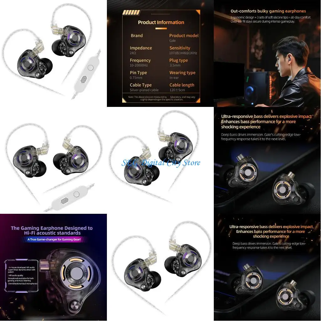 U75B Professional Acoustics Gaming Headphones Wire Earphones Dynamic Bass Headsets