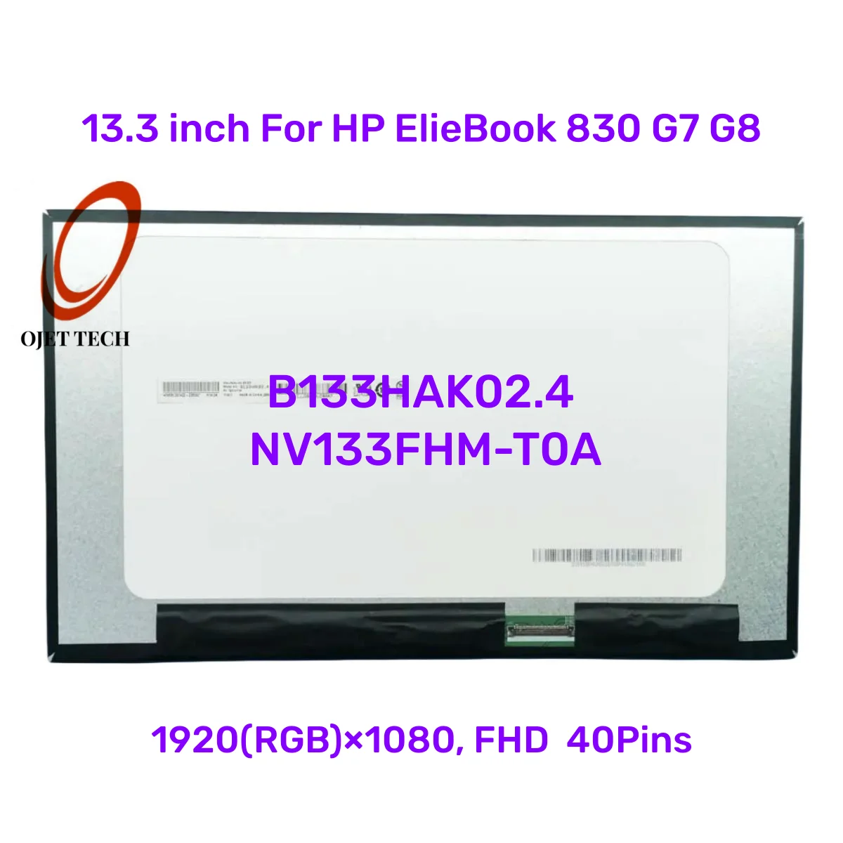 

Orriginal B133HAK02.4 13.3 inch Laptop Display LCD Touch Screen On-Cell Touch Slim IPS Panel FHD 1920x1080 60Hz