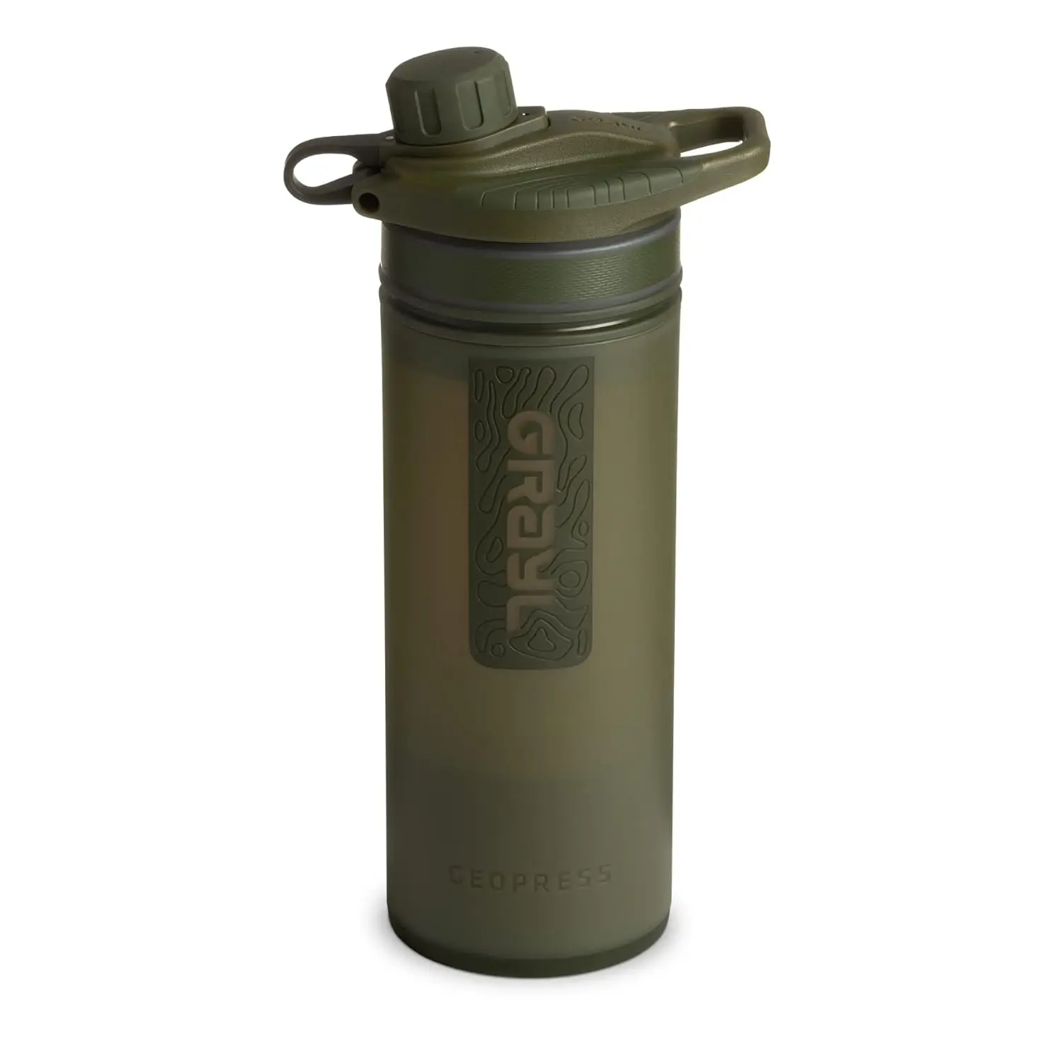 24 oz Water Purifier Bottle - Filter for Hiking, Camping, Survival, Travel (Olive Drab)