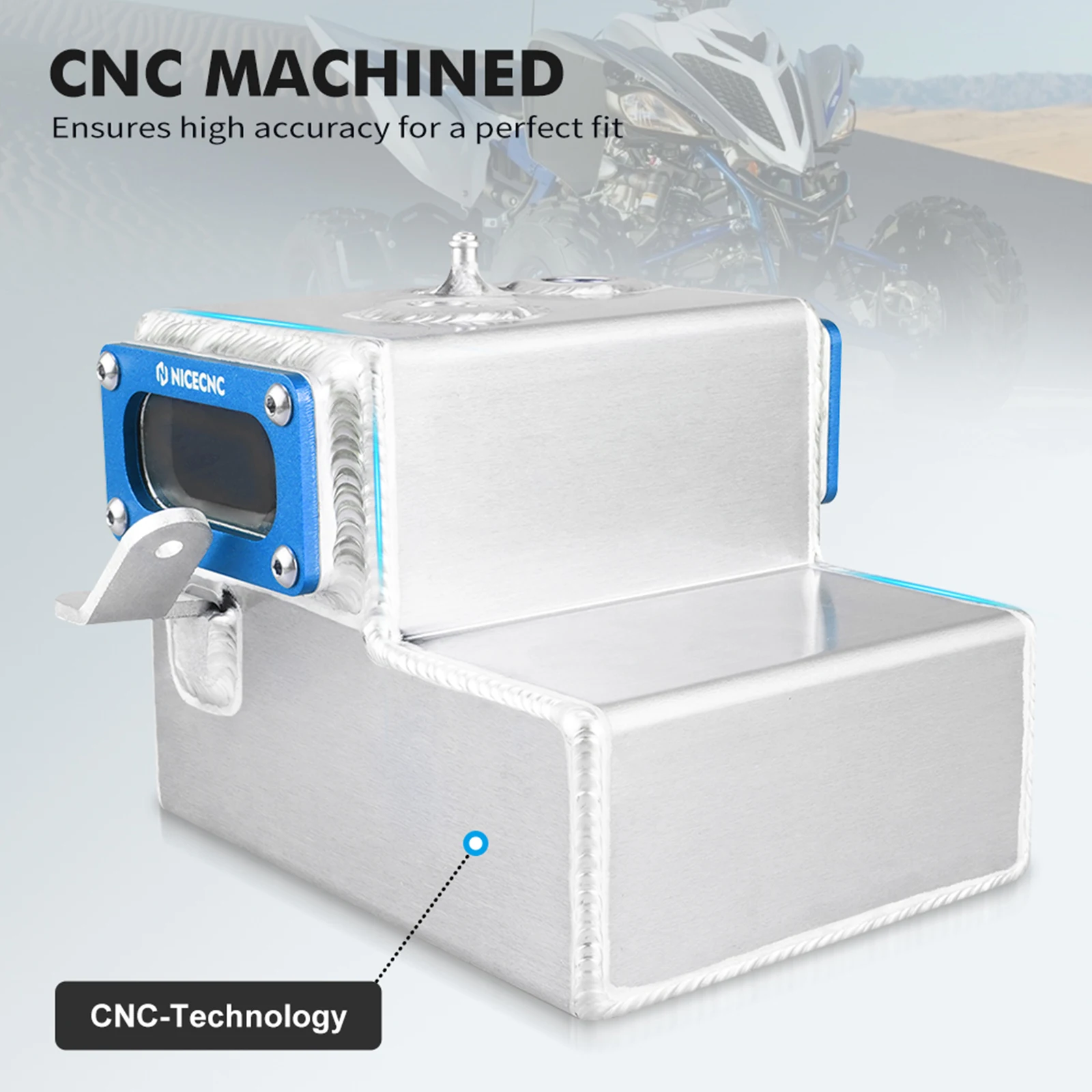 NICECNC ATV Aluminum PC Oil Tank Cooler Transparent Windows For Yamaha Raptor 700 700R YFM700 YFM700R 2013-2024 1S3-21750-10-00