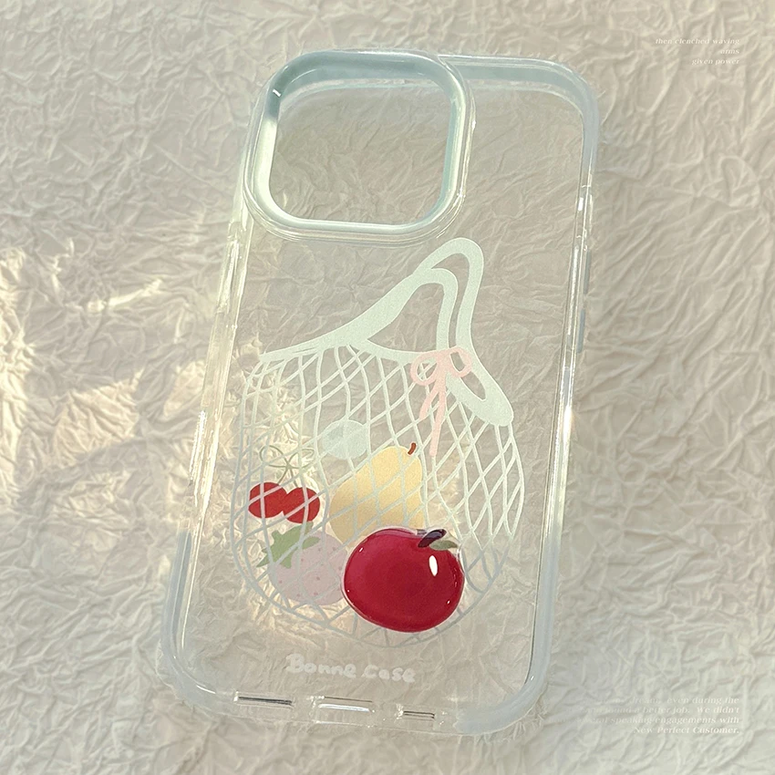 스테레오 애플 폰 케이스 아이폰 16 15 14 13 프로 12 11 맥스 플러스 16프로 컬러풀 쇼핑백 폰 케이스 창의적인 15프로맥스 커버