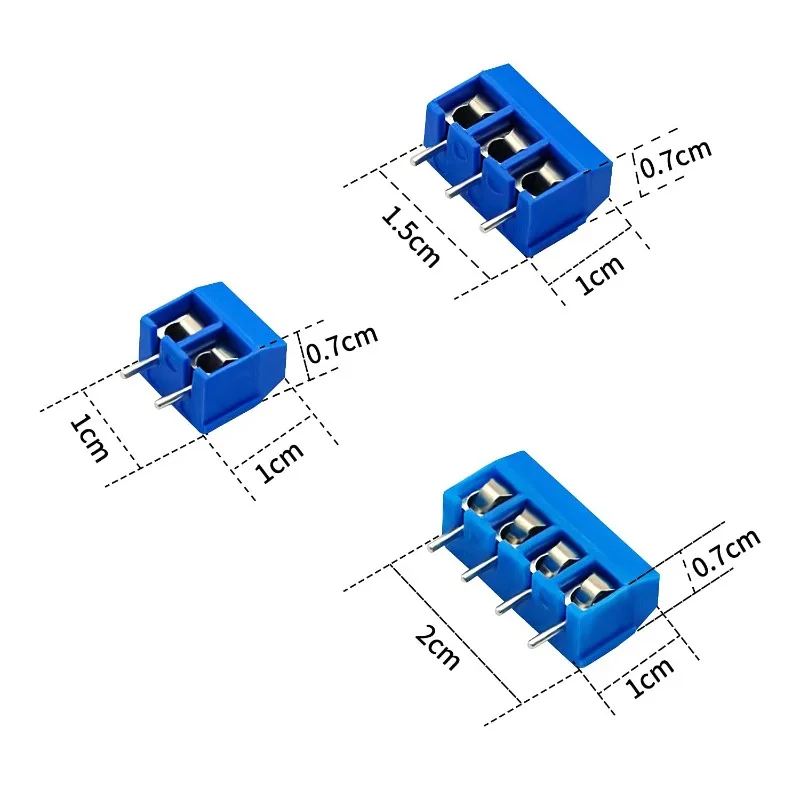60PCS KF301-2Pin 3Pin 4Pin 20 of Each Type PCB Mount Screw Terminal Block Connectors,Socket Strips 5.08mm Pitch for Arduino